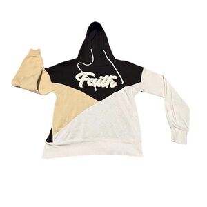 No Boundaries Black, Tan, and White Hoodie